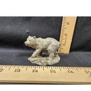 Vintage 1994 Sun Glo Pewter Grizzly Bear Statue Figurine